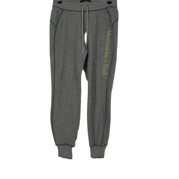 Abercrombie & Fitch Pants - Abercrombie & Fitch Heather Gray Jogger Sweatpants Yellow Logo XS